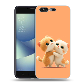 Силиконовый чехол на ASUS ZenFone 4 Pro с принтом Милые котики Силиконовый чехол на ASUS ZenFone 4 Pro с принтом Милые котики