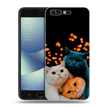 Силиконовый чехол на ASUS ZenFone 4 Pro с принтом Кошки Силиконовый чехол на ASUS ZenFone 4 Pro с принтом Кошки