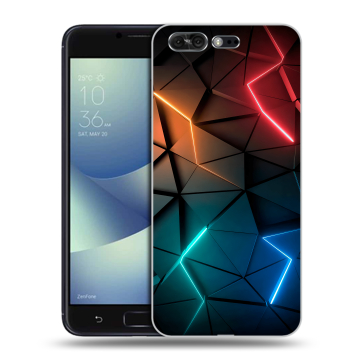 Силиконовый чехол на ASUS ZenFone 4 Pro с принтом Абстракция неон
