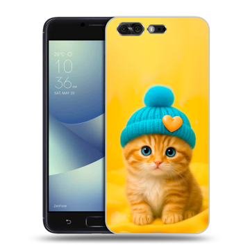 Силиконовый чехол на ASUS ZenFone 4 Pro с принтом Котенок в шапке