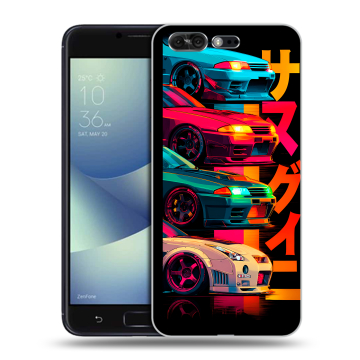 Силиконовый чехол на ASUS ZenFone 4 Pro с принтом Гоночные машины Силиконовый чехол на ASUS ZenFone 4 Pro с принтом Гоночные машины