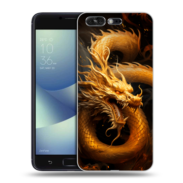 Силиконовый чехол на ASUS ZenFone 4 Pro с принтом Золотой дракон