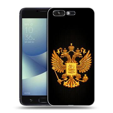Силиконовый чехол на ASUS ZenFone 4 Pro с принтом Герб России желтый Силиконовый чехол на ASUS ZenFone 4 Pro с принтом Герб России желтый