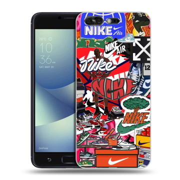 Силиконовый чехол на ASUS ZenFone 4 Pro с принтом Найк Nike яркий