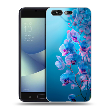Силиконовый чехол на ASUS ZenFone 4 Pro с принтом голубые орхидеи