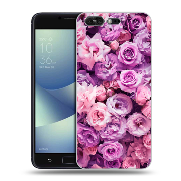Силиконовый чехол на ASUS ZenFone 4 Pro с принтом лавандовые розы