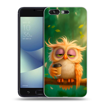 Силиконовый чехол на ASUS ZenFone 4 Pro с принтом сова Силиконовый чехол на ASUS ZenFone 4 Pro с принтом сова