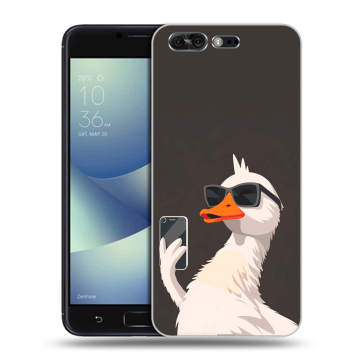 Силиконовый чехол на ASUS ZenFone 4 Pro с принтом утка в очках