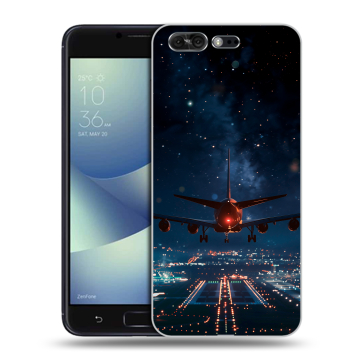 Силиконовый чехол на ASUS ZenFone 4 Pro с принтом самолет