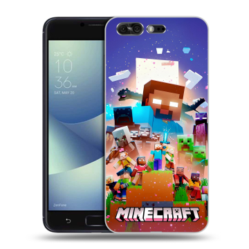 Силиконовый чехол на ASUS ZenFone 4 Pro с принтом Майнкрафт Minecraft