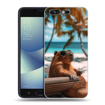 Силиконовый чехол на ASUS ZenFone 4 Pro с принтом Капибара Силиконовый чехол на ASUS ZenFone 4 Pro с принтом Капибара