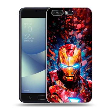 Силиконовый чехол на ASUS ZenFone 4 Pro с принтом Железный человек Ironman