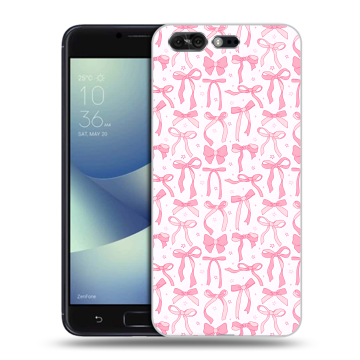 Силиконовый чехол на ASUS ZenFone 4 Pro с принтом Розовые бантики