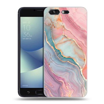 Силиконовый чехол на ASUS ZenFone 4 Pro с принтом розовый мрамор