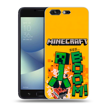 Силиконовый чехол на ASUS ZenFone 4 Pro с принтом Майнкрафт Minecraft
