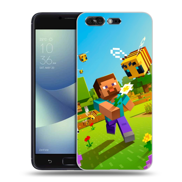 Силиконовый чехол на ASUS ZenFone 4 Pro с принтом Майнкрафт Minecraft