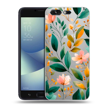 Силиконовый чехол на ASUS ZenFone 4 Pro с принтом Цветы паттерн