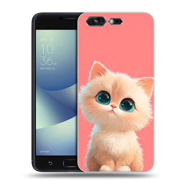 Силиконовый чехол на ASUS ZenFone 4 Pro с принтом Розовый котенок