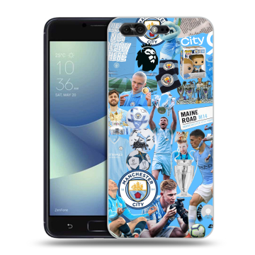 Силиконовый чехол на ASUS ZenFone 4 Pro с принтом Man City Манчестер Сити