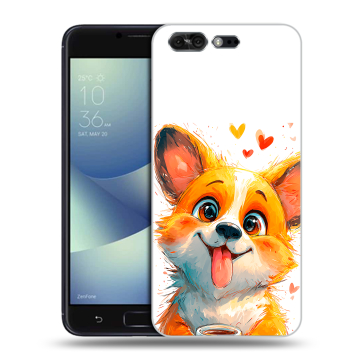 Силиконовый чехол на ASUS ZenFone 4 Pro с принтом корги