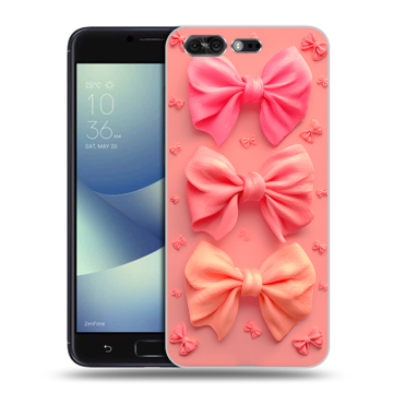 Силиконовый чехол на ASUS ZenFone 4 Pro с принтом Розовые бантики