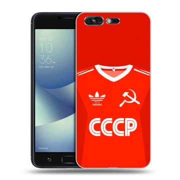 Силиконовый чехол на ASUS ZenFone 4 Pro с принтом Флаг Герб СССР