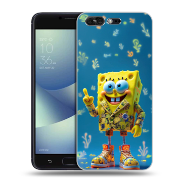 Силиконовый чехол на ASUS ZenFone 4 Pro с принтом Спанч боб Спанчбоб
