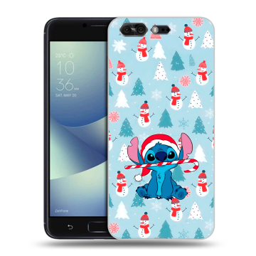 Силиконовый чехол на ASUS ZenFone 4 Pro с принтом Стич Новый год