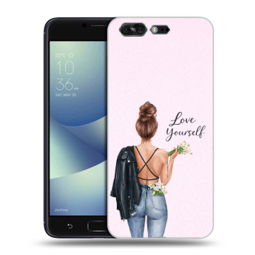 Силиконовый чехол на ASUS ZenFone 4 Pro с принтом женский