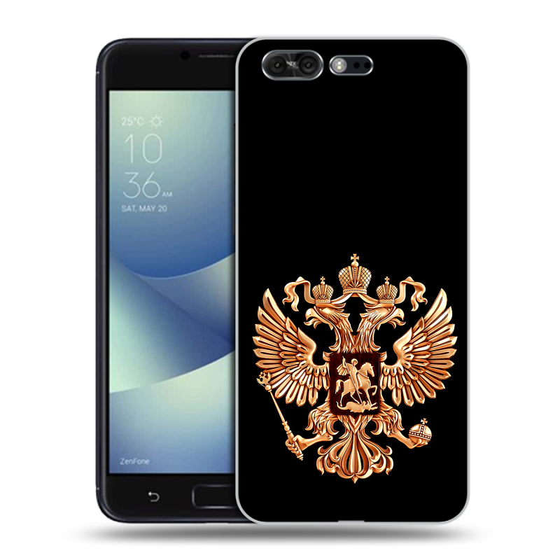 Силиконовый чехол на ASUS ZenFone 4 Pro с принтом Герб России золотой Силиконовый чехол на ASUS ZenFone 4 Pro с принтом Герб России золотой