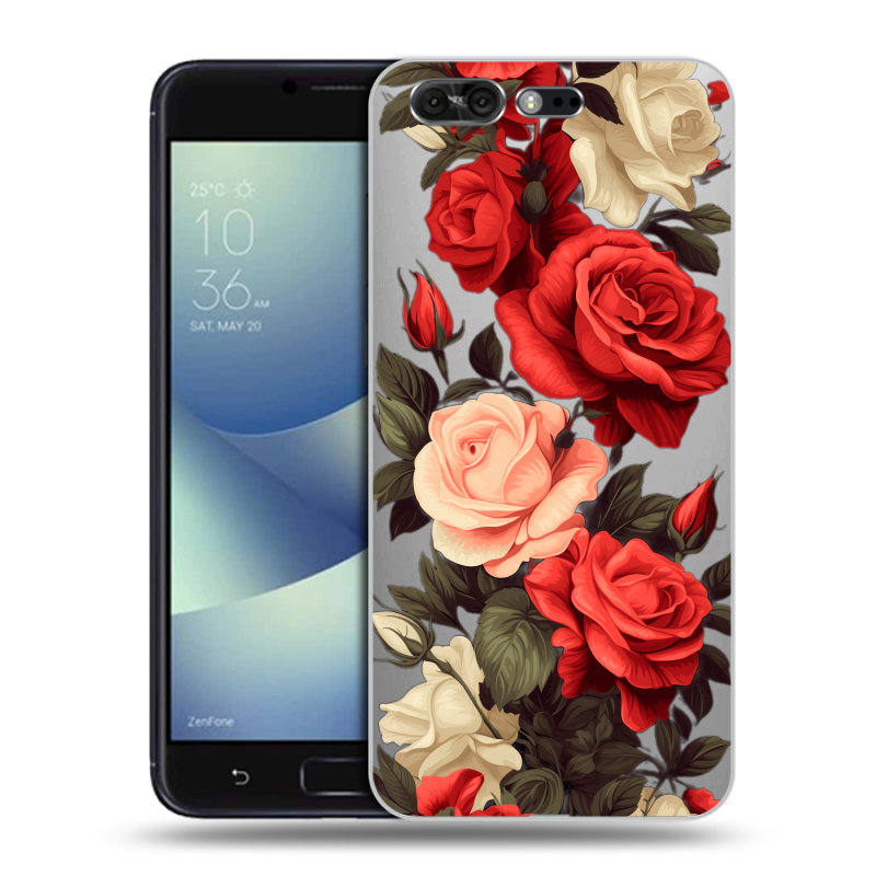 Силиконовый чехол на ASUS ZenFone 4 Pro с принтом Розы Силиконовый чехол на ASUS ZenFone 4 Pro с принтом Розы