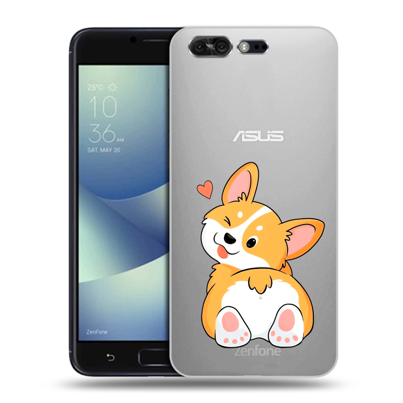 Пластиковый чехол на ASUS ZenFone 4 Pro с принтом Корги Пластиковый чехол на ASUS ZenFone 4 Pro с принтом Корги