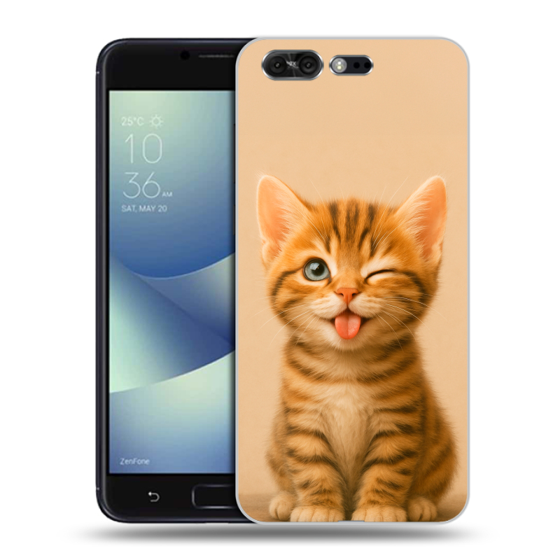 Пластиковый чехол на ASUS ZenFone 4 Pro с принтом котенок Пластиковый чехол на ASUS ZenFone 4 Pro с принтом котенок