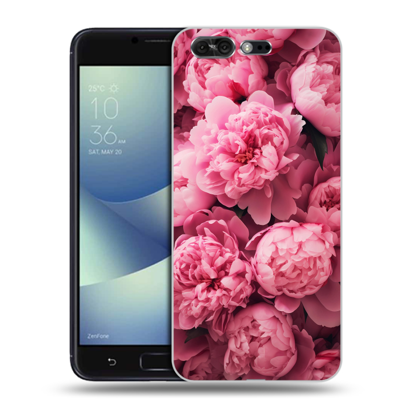Пластиковый чехол на ASUS ZenFone 4 Pro с принтом цветы пионы Пластиковый чехол на ASUS ZenFone 4 Pro с принтом цветы пионы