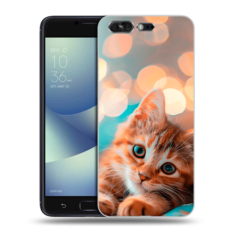 Силиконовый чехол на ASUS ZenFone 4 Pro с принтом котик Силиконовый чехол на ASUS ZenFone 4 Pro с принтом котик