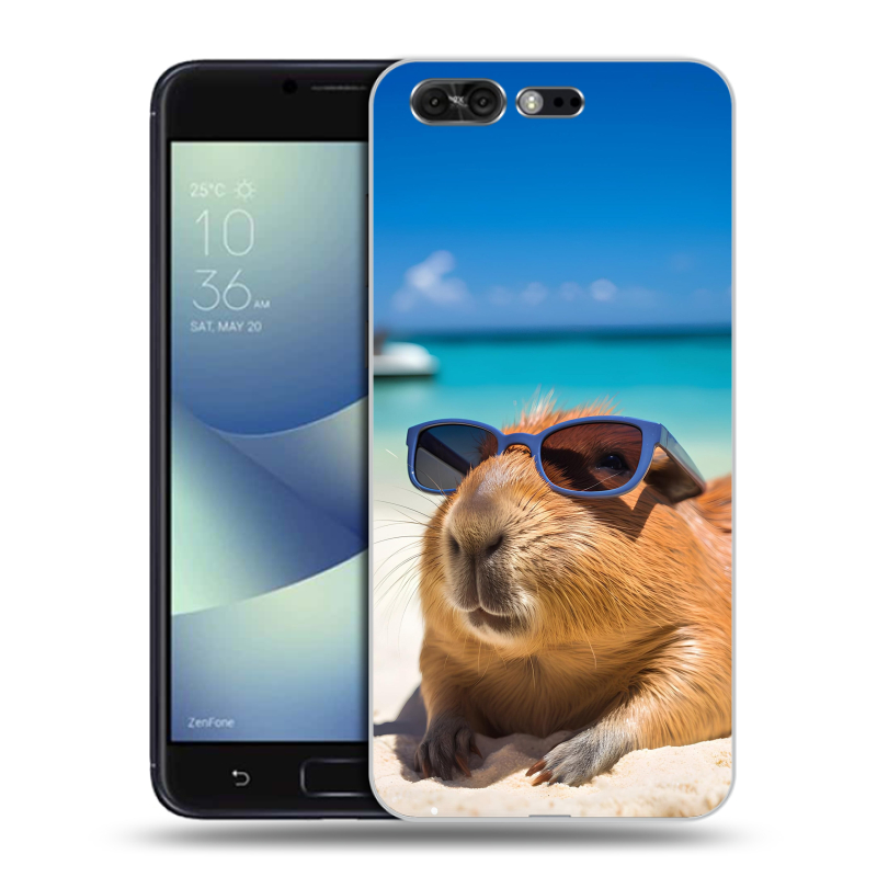 Силиконовый чехол на ASUS ZenFone 4 Pro с принтом Капибара Силиконовый чехол на ASUS ZenFone 4 Pro с принтом Капибара