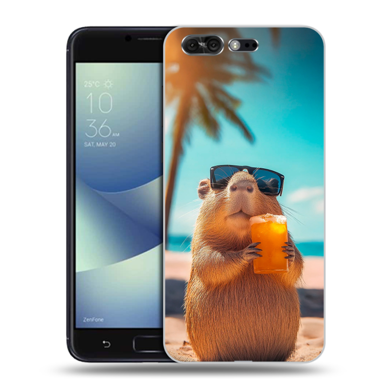 Силиконовый чехол на ASUS ZenFone 4 Pro с принтом Капибара Силиконовый чехол на ASUS ZenFone 4 Pro с принтом Капибара