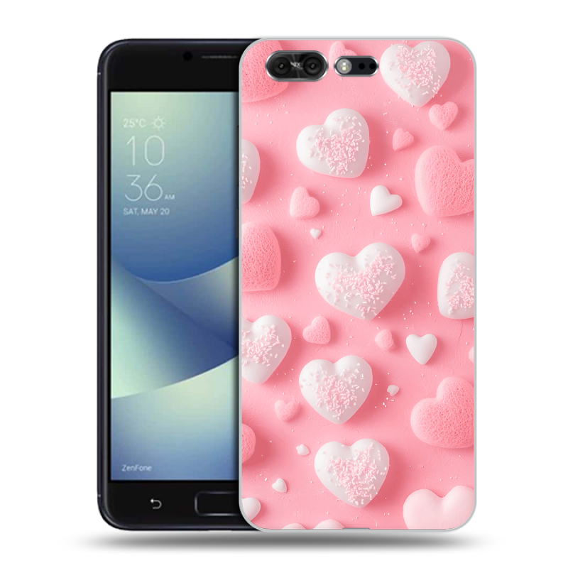Пластиковый чехол на ASUS ZenFone 4 Pro с принтом Сердечки Пластиковый чехол на ASUS ZenFone 4 Pro с принтом Сердечки