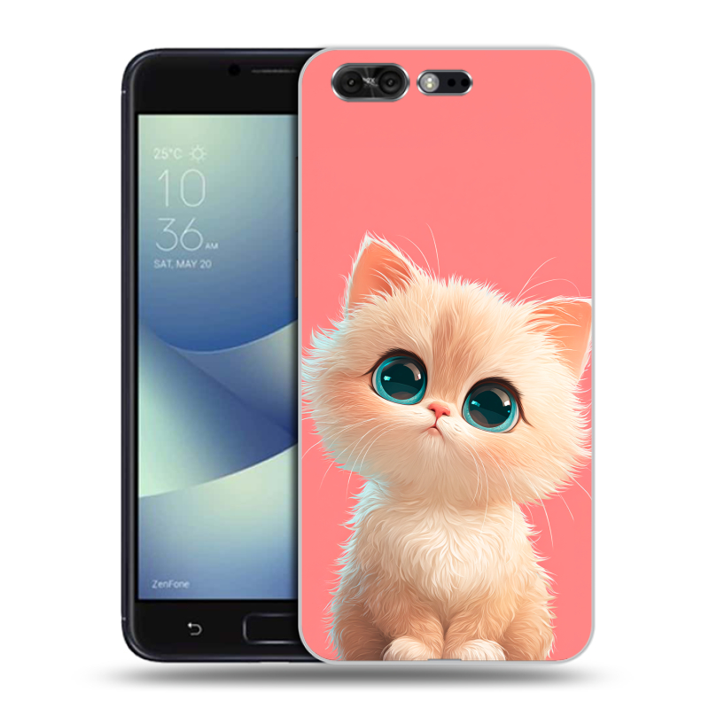 Пластиковый чехол на ASUS ZenFone 4 Pro с принтом Розовый котенок Пластиковый чехол на ASUS ZenFone 4 Pro с принтом Розовый котенок