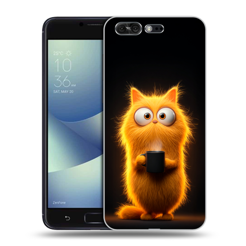 Пластиковый чехол на ASUS ZenFone 4 Pro с принтом Смешной кот Пластиковый чехол на ASUS ZenFone 4 Pro с принтом Смешной кот