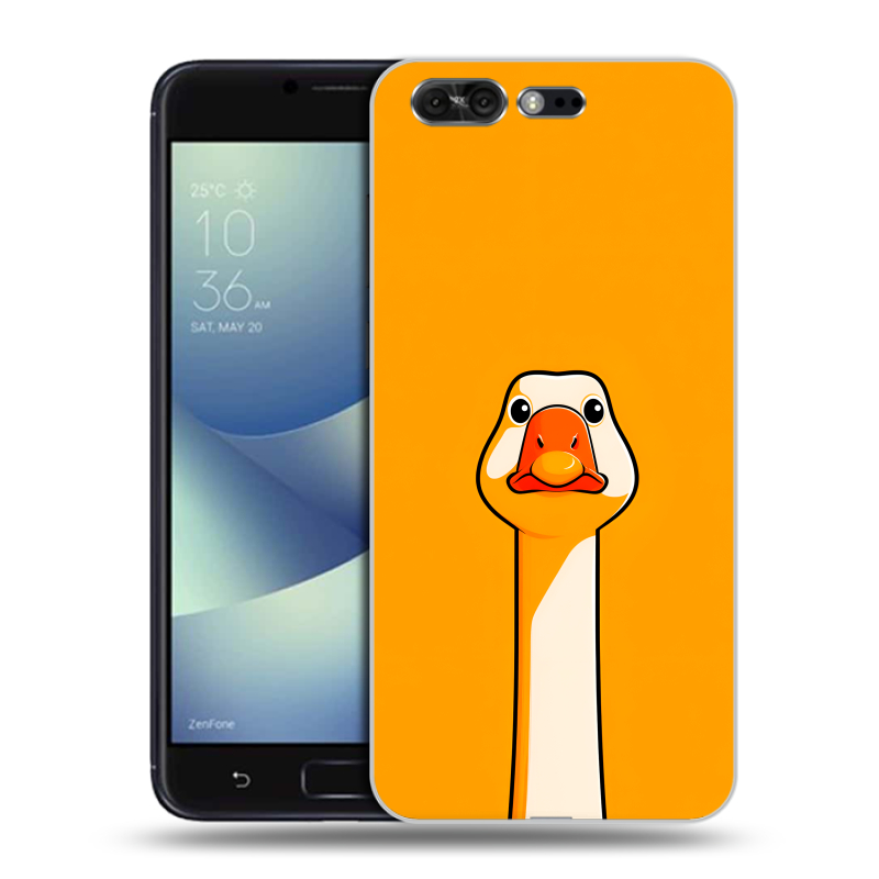 Силиконовый чехол на ASUS ZenFone 4 Pro с принтом Смешная утка Силиконовый чехол на ASUS ZenFone 4 Pro с принтом Смешная утка