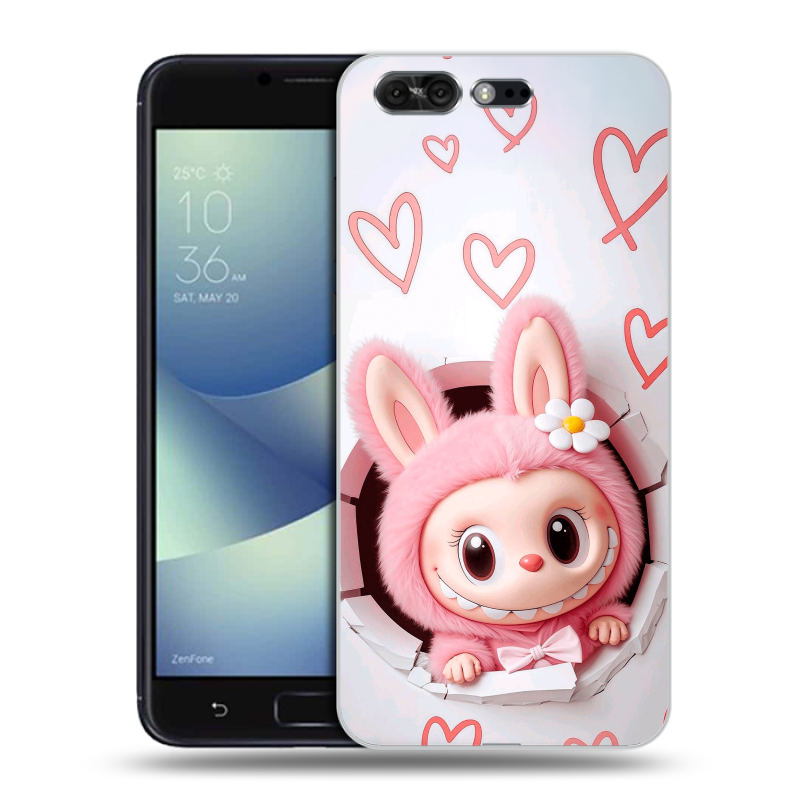 Пластиковый чехол на ASUS ZenFone 4 Pro с принтом Labubu Лабубу Пластиковый чехол на ASUS ZenFone 4 Pro с принтом Labubu Лабубу