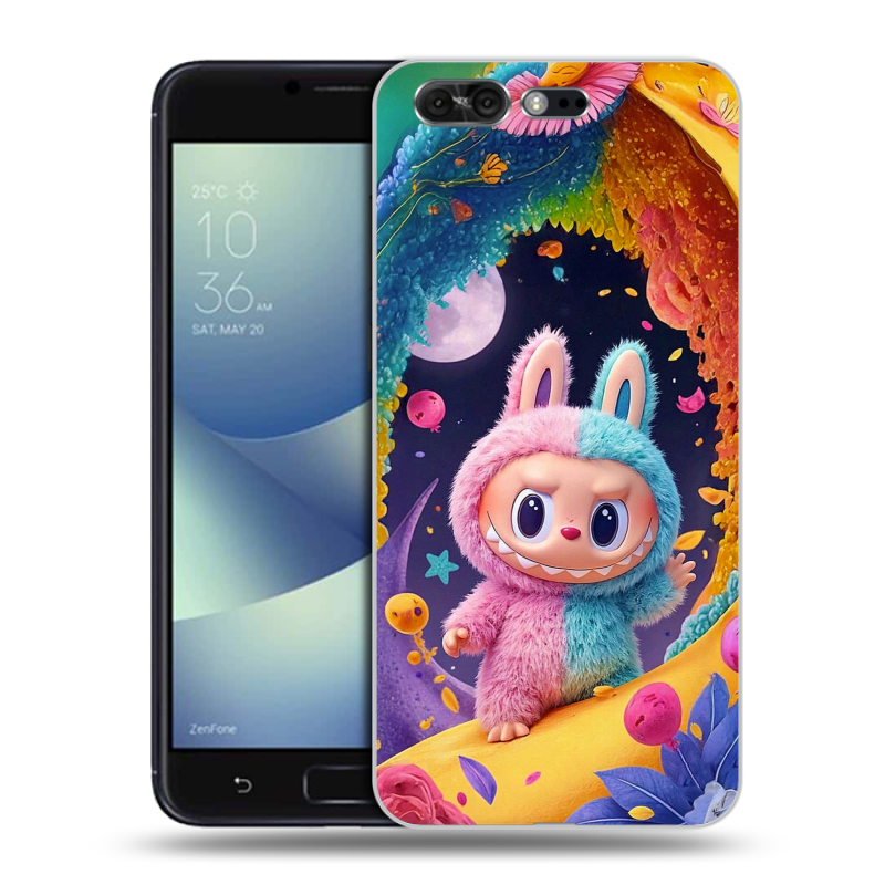 Пластиковый чехол на ASUS ZenFone 4 Pro с принтом Labubu Лабубу Пластиковый чехол на ASUS ZenFone 4 Pro с принтом Labubu Лабубу