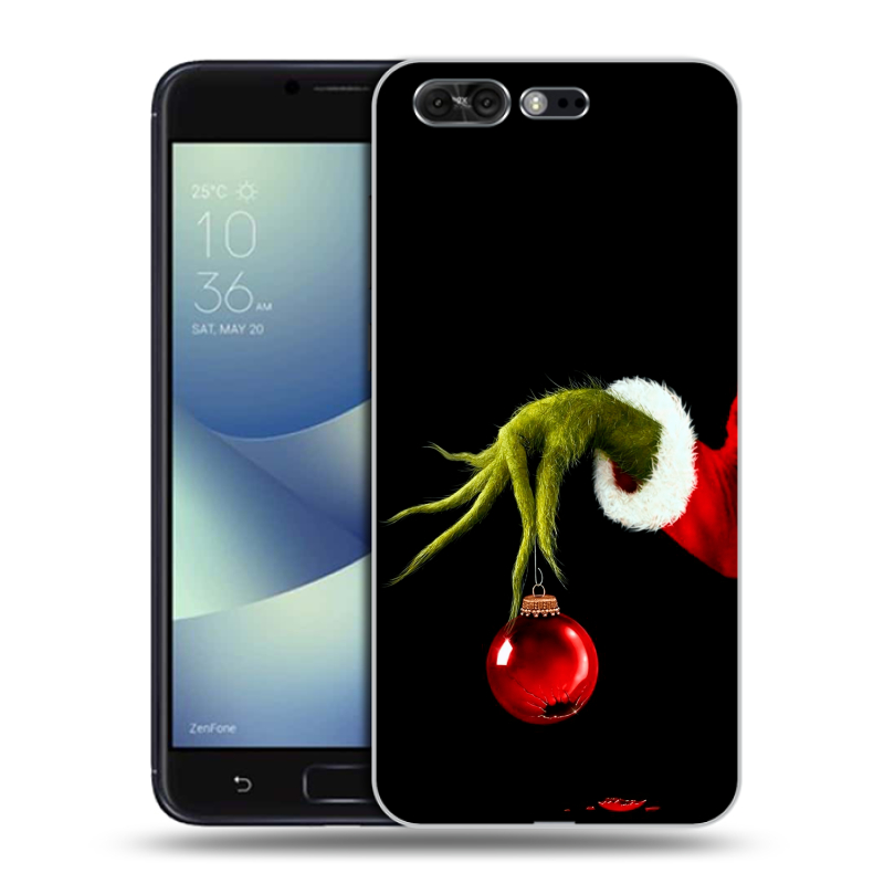 Силиконовый чехол на ASUS ZenFone 4 Pro с принтом Новый год Гринч Силиконовый чехол на ASUS ZenFone 4 Pro с принтом Новый год Гринч