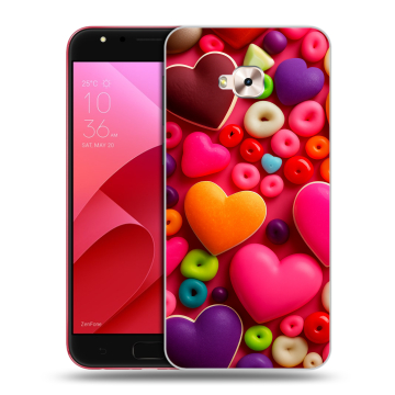 Пластиковый чехол на ASUS ZenFone 4 Selfie Pro с принтом Сердечки
