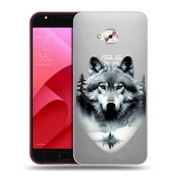 Пластиковый чехол на ASUS ZenFone 4 Selfie Pro с принтом Волк в лесу