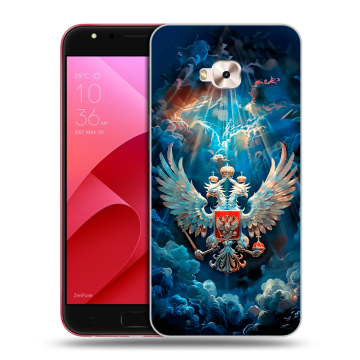 Пластиковый чехол на ASUS ZenFone 4 Selfie Pro с принтом Герб флаг России