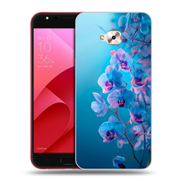 Пластиковый чехол на ASUS ZenFone 4 Selfie Pro с принтом голубые орхидеи