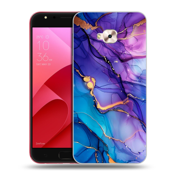 Пластиковый чехол на ASUS ZenFone 4 Selfie Pro с принтом синий мрамор