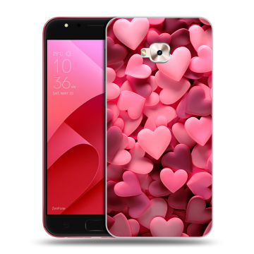 Пластиковый чехол на ASUS ZenFone 4 Selfie Pro с принтом розовые сердечки